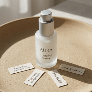 This prompt generates a warm, premium skincare product photo ideal for b...