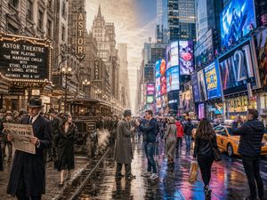 A complex prompt designed to generate a seamless horizontal split-screen...