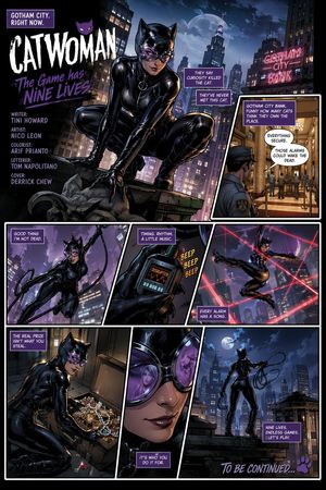 Generates a fully lettered, 7-panel comic book page featuring a heist se...