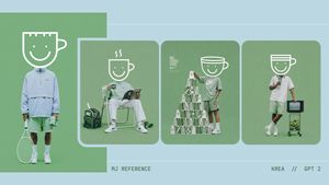 This prompt generates a polished four-panel editorial fashion collage wi...