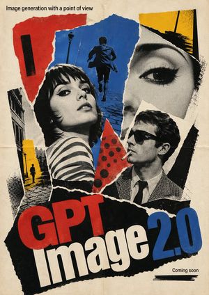 A stylistic prompt for a French New Wave cinema poster featuring bold ph...