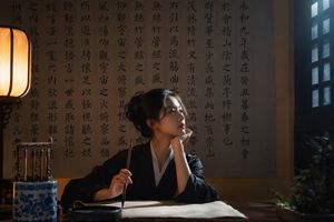 Generates a highly realistic, moody portrait of a person in traditional...