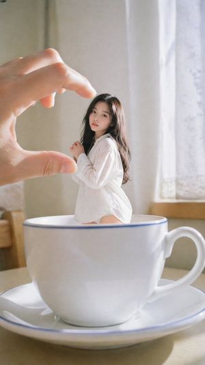 A complex, detailed prompt for generating a surreal forced perspective p...