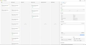 A polished light-mode macOS kanban-style review dashboard mockup for red...