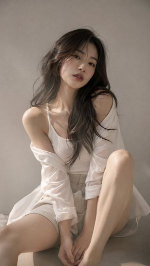 An extremely detailed prompt for generating a soft, cinematic, high-fash...