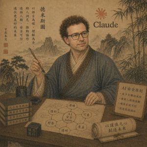 This generates a parchment-style classical Chinese scholar poster with C...