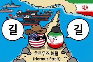 This prompt generates a satirical countryball meme showing the US and Ir...