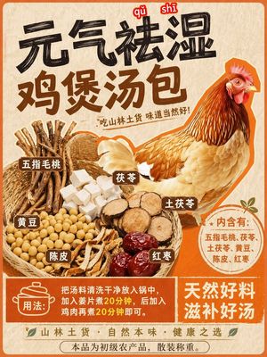Transforms a promotional chicken poster into a detailed product label wi...