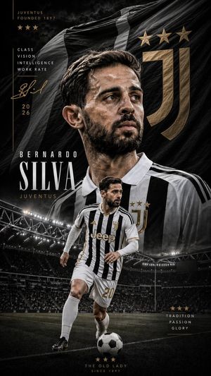 A premium black-and-gold football poster featuring a Juventus player in...