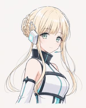 This prompt generates a clean single-character sci-fi anime portrait sui...