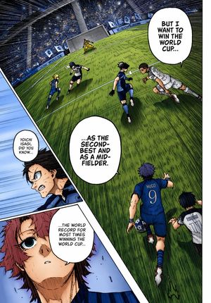 This generates a dramatic full-color sports manga page with a tilted sta...