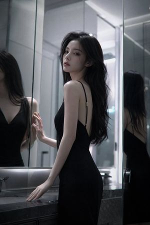 A highly detailed fashion editorial prompt for a woman's portrait in a m...