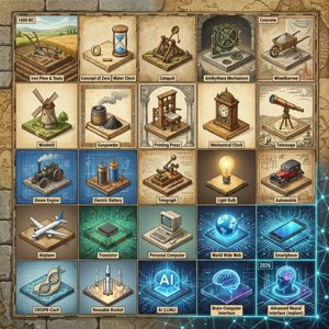 This prompt generates a parchment-styled educational poster showing a gr...