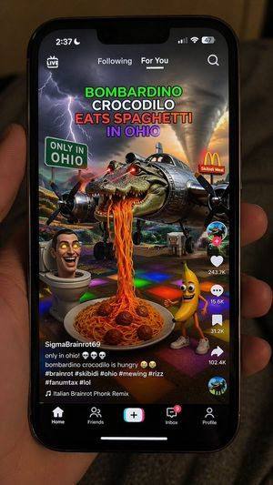 A simple prompt to generate an image of an iPhone displaying social medi...