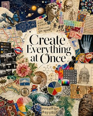 A complex collage prompt for a magazine page that blends various scienti...