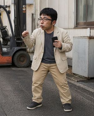 This prompt generates a realistic candid full-body photo of a casually d...