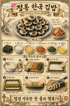 This prompt generates a detailed retro-style Korean infographic poster f...