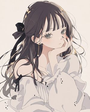 This prompt generates a stylish close-up anime portrait of a wistful you...