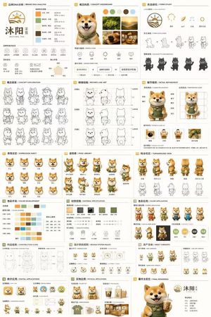A comprehensive 18-section brand guideline and character design sheet fo...