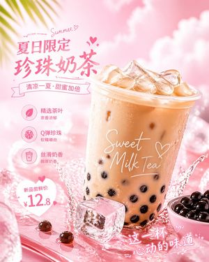 Prompts for generating commercial advertising content for milk tea and s...