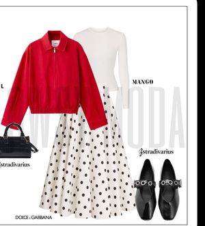 This prompt generates a clean editorial outfit collage with branded styl...