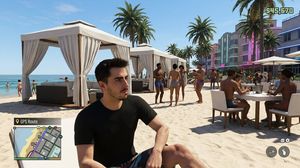 A realistic next-gen open-world game screenshot showing a playable chara...