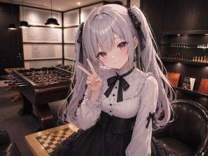 This prompt places a large anime girl character into a supplied real int...