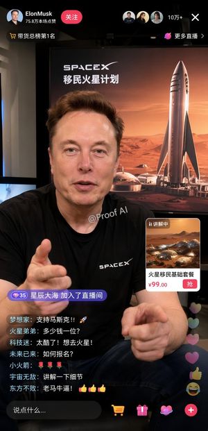 Generates a mobile livestream shopping interface featuring a celebrity s...