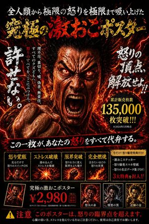 Generates a highly detailed, fiery Japanese promotional poster with mult...